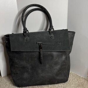Moda Luxe Elegant Grey PU/Leather Tote Bag